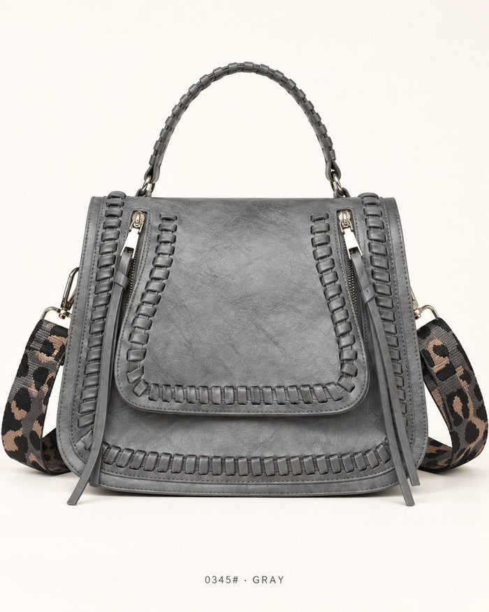 Bolso Boho Braided Gris Ref. 0345#