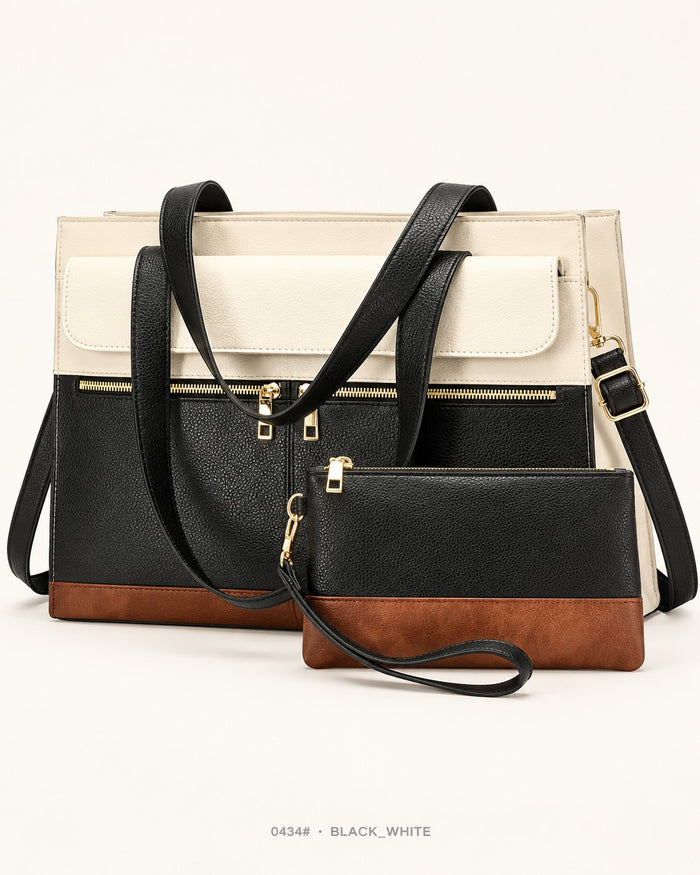 Bolso Office Set Negro/Blanco Ref. 0434#