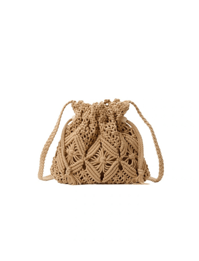 Bolso Boho Macramé Khaki Ref. 3002