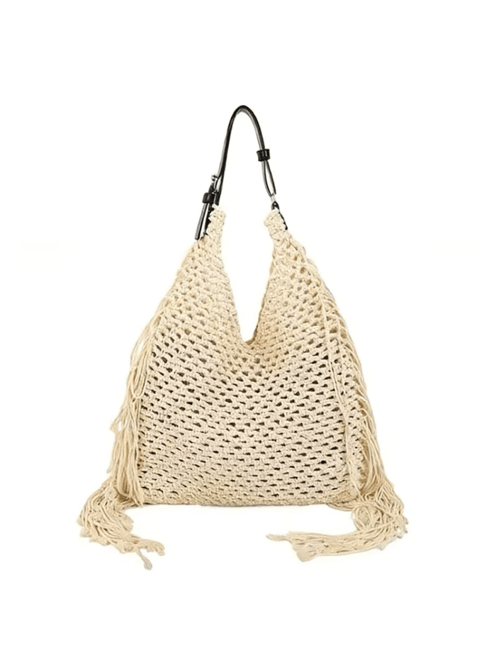 Bolso Fringe Crochet Beige Ref. B1796