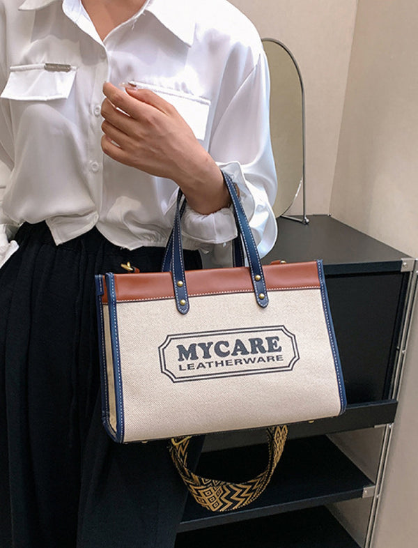 Bolso Shopper Mycare Azul/Café  Ref. 1020