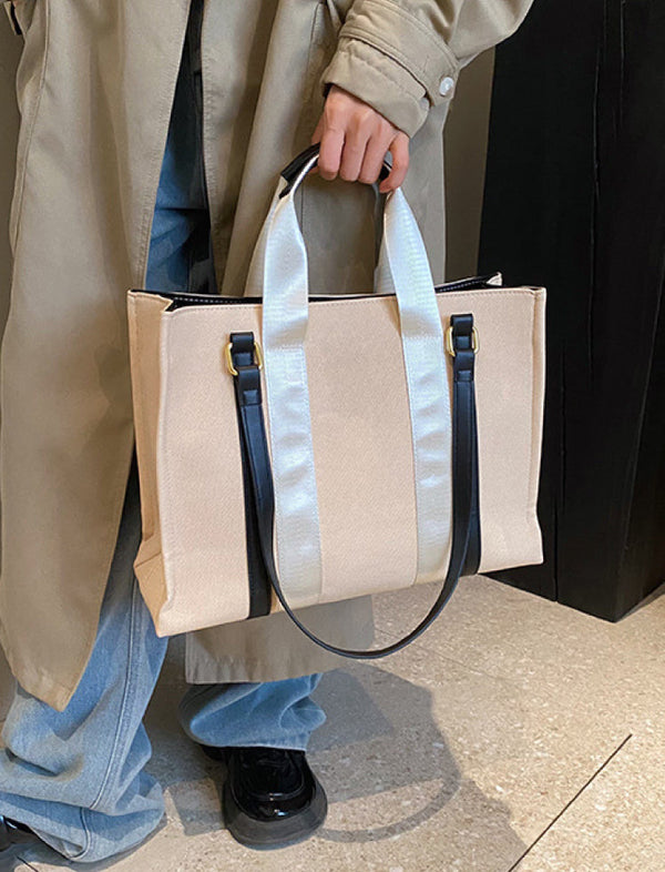 Bolso Shopper Beige/Negro Ref. 1036