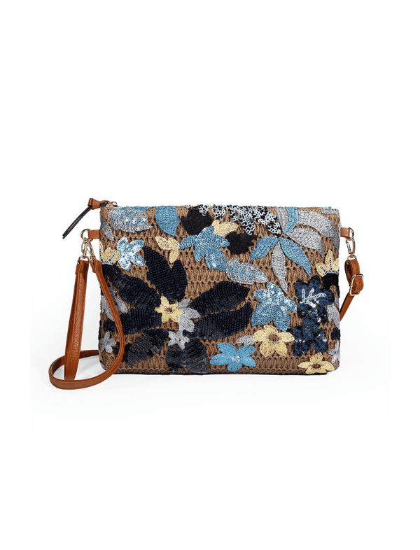 Bolso Flores Azul/Negro Ref. 1417