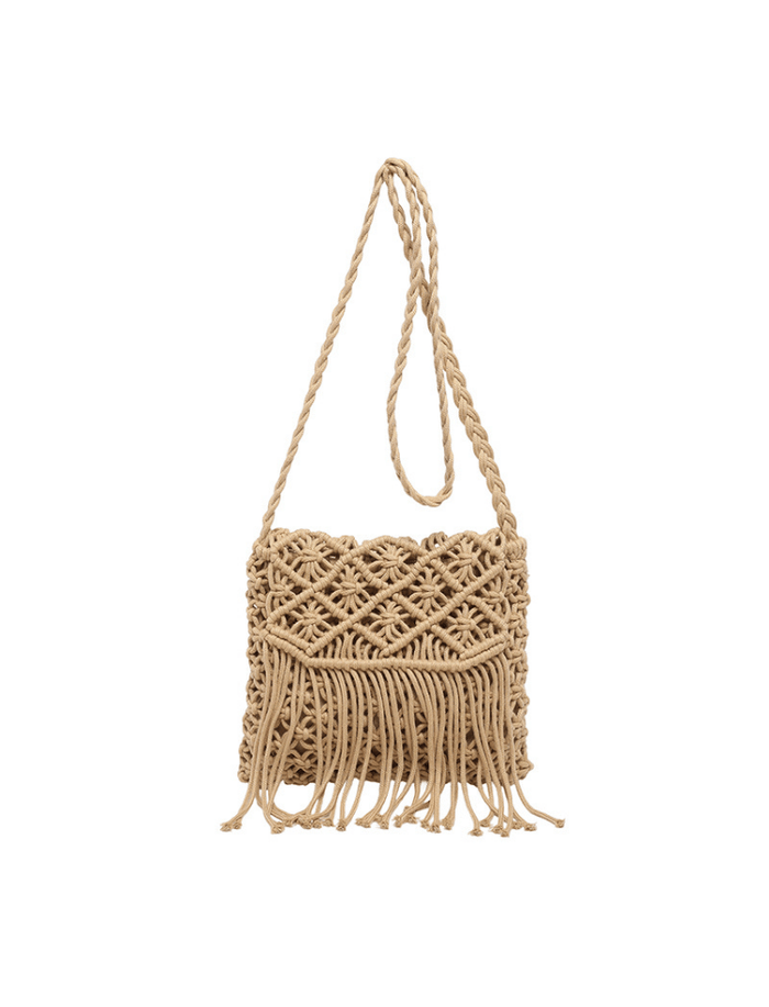 Bolso Macramé Fringe Khaki Ref. 3013
