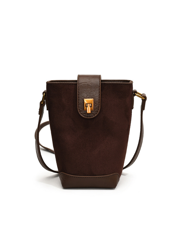 Bolso Cubo Chic Café Oscuro Ref. 1303