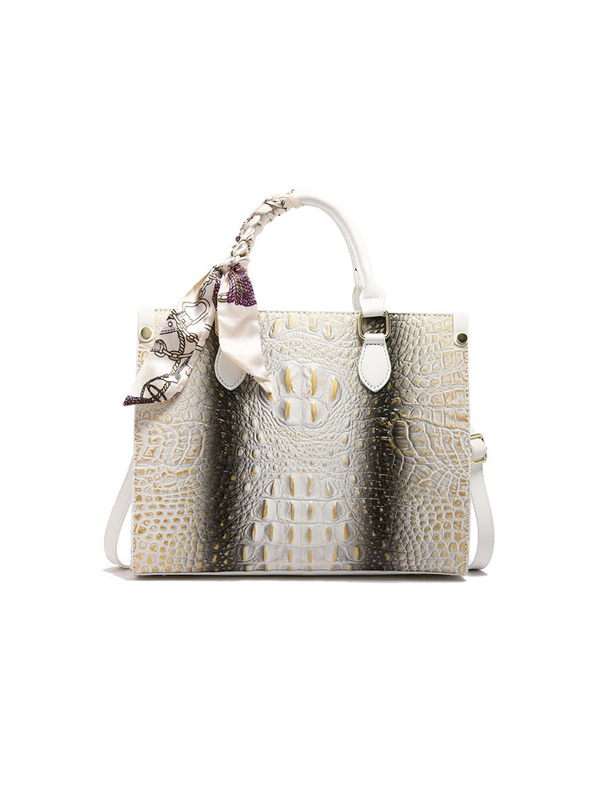 Bolso Croco Blanco Ref. 1308
