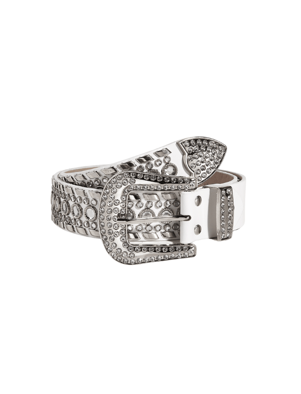 Correa Rhinestone Western Blanca Ref. Belt-74