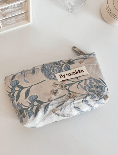 Cosmetiquera Floral Azul Ref. C056