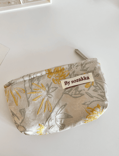 Cosmetiquera Floral Amarilla Ref. C056