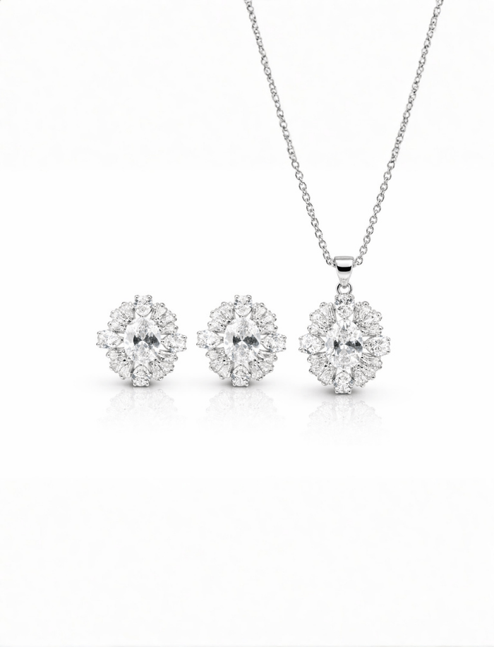 Set Aurora Crystal Plateado Ref. J-133