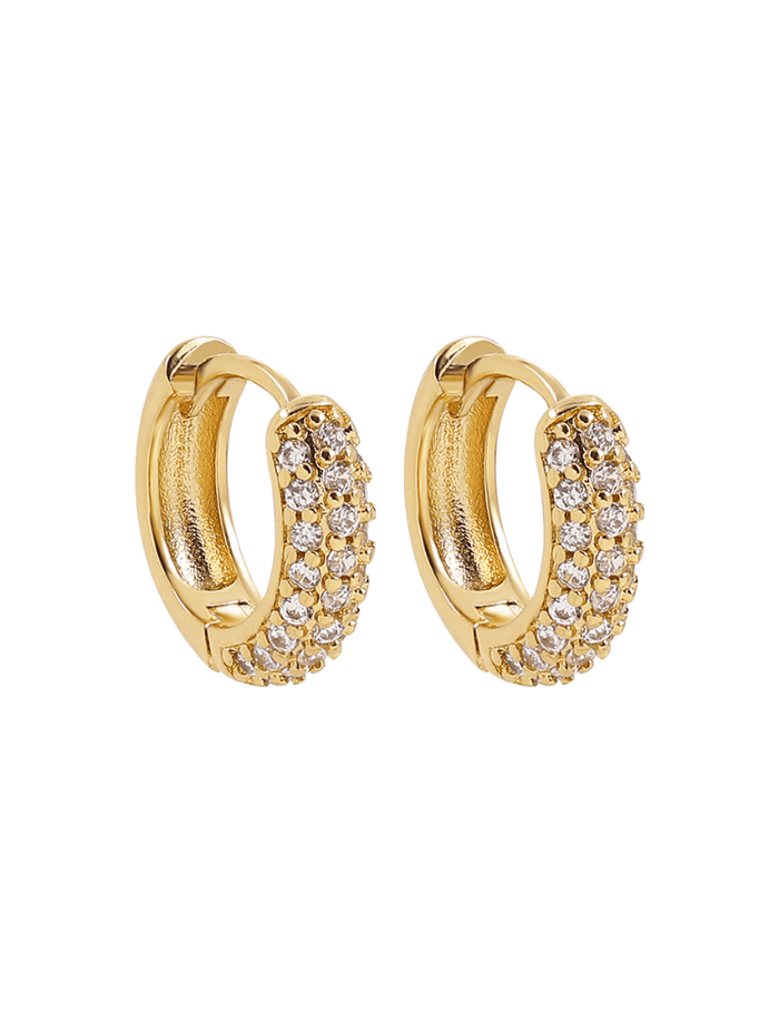 Aretes Pavé Huggies Dorados Ref. J45