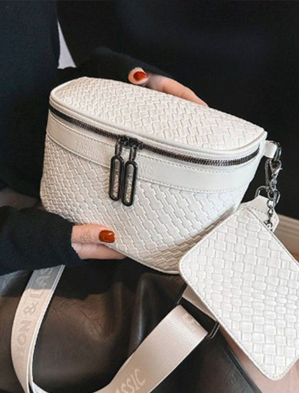 Riñonera Moderna con Textura Blanco Ref.R237