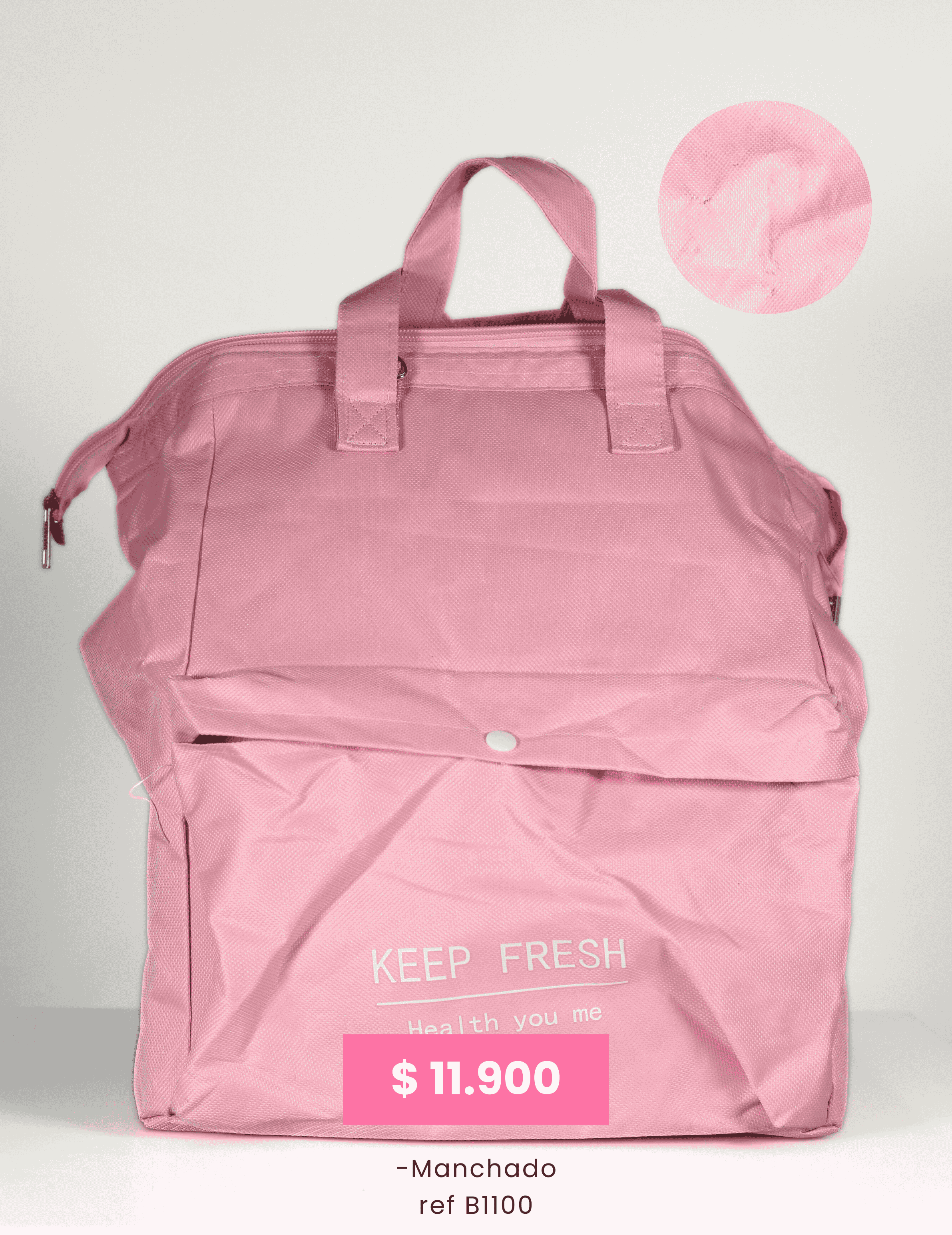 Lonchera Grande Rosada (Imperfecto) Ref. 1100