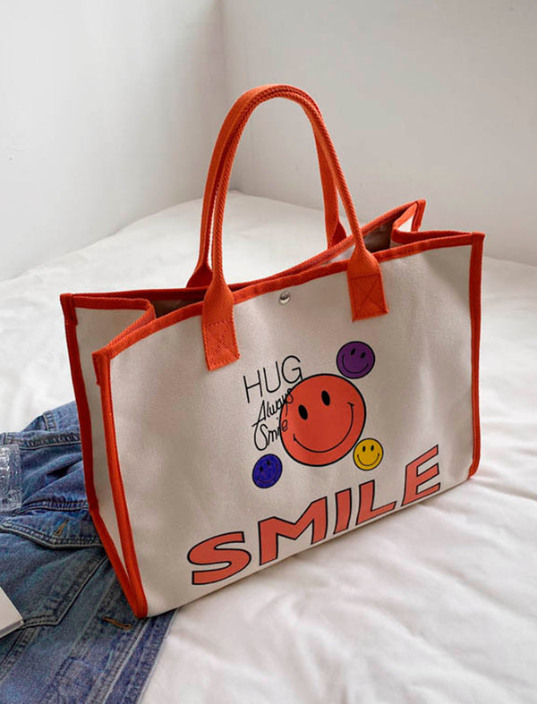 Tote Bag Smile Beige/Naranja Ref. TB-812