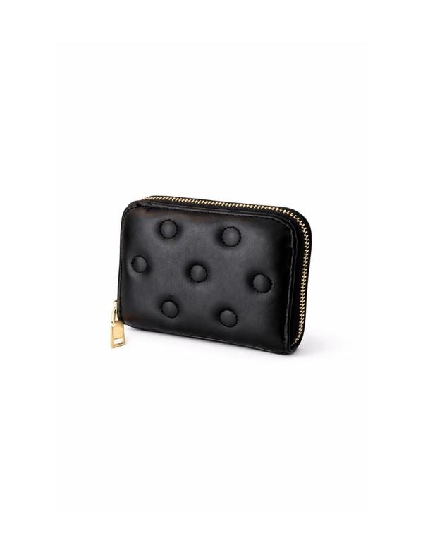 Billetera Mini Quilted Dots Negra Ref. W036