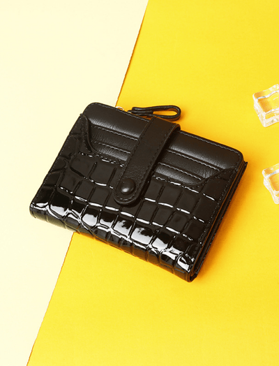 Billetera Croc-Embossed Negra Ref. W117