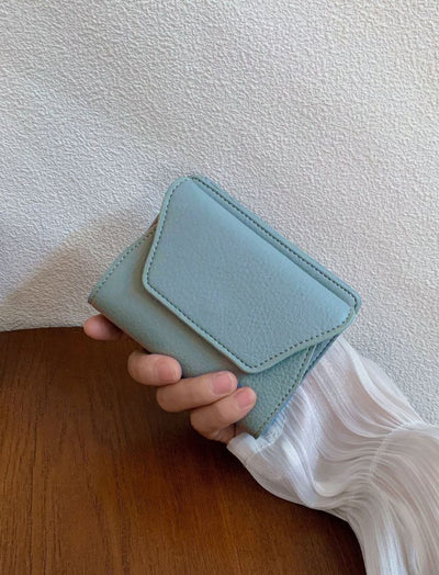 Billetera Mini Envolvente Azul Ref. W131