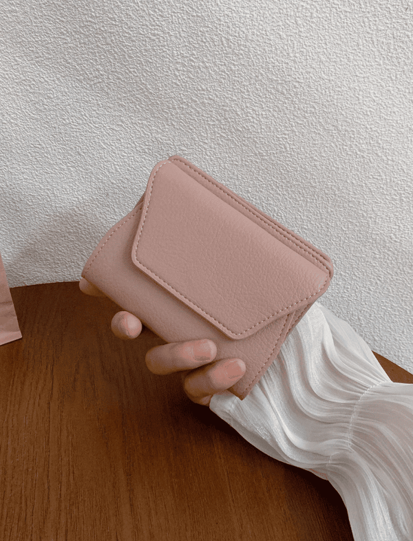 Billetera Mini Envolvente Rosada Ref. W131