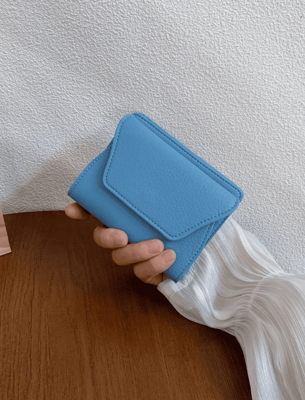 Billetera Mini Envolvente Azul Ref. W131