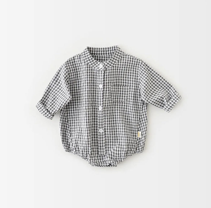 Enterizo Plaid Gris/Blanco Ref. BO09